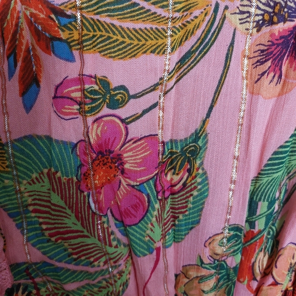 Me 2 Magic Pink Small Boho Maxi Tiered Floral Dress - Picture 5 of 10